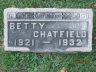 Betty F CHATFIELD 1921-1932 grave